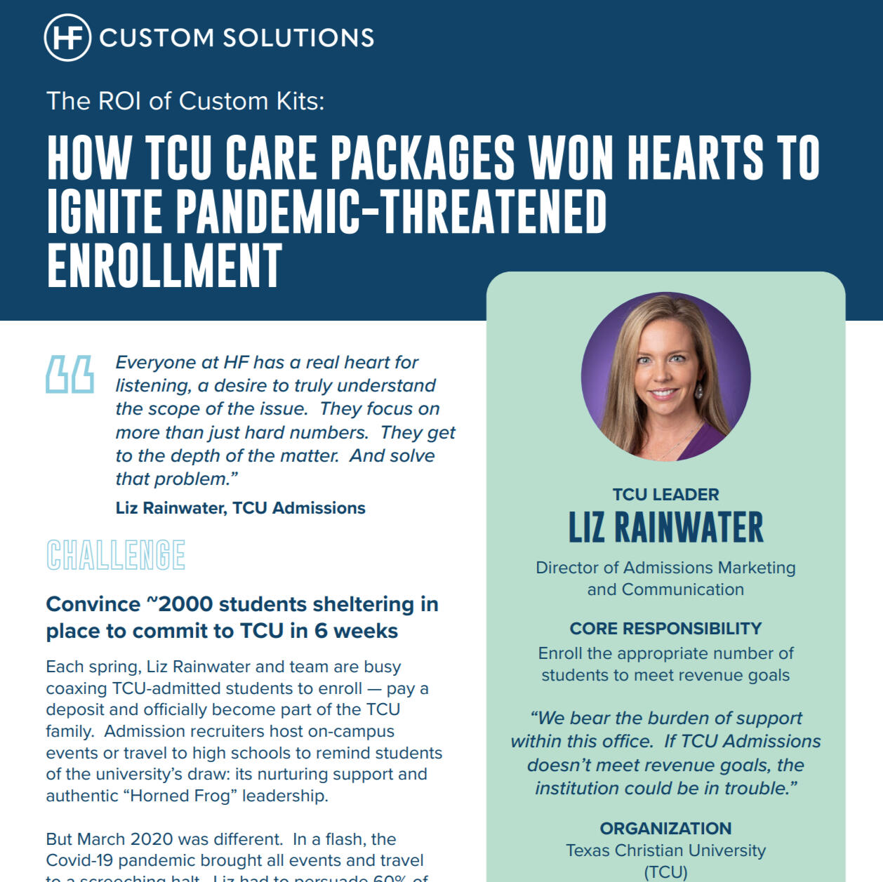 Mission Copy Case Study: HF Custom Solutions | TCU